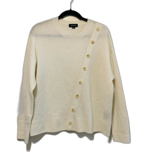 Summersalt cream wool cashmere button accent sweater size medium - Picture 2 of 9